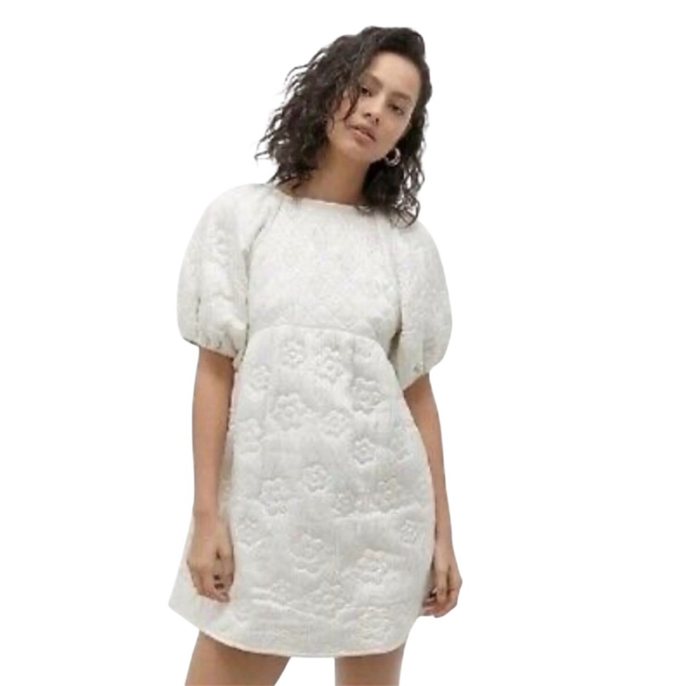 Urban Outfitters NEW Kimchi Blue Astrid Embroidered Babydoll Mini Dress Size XS